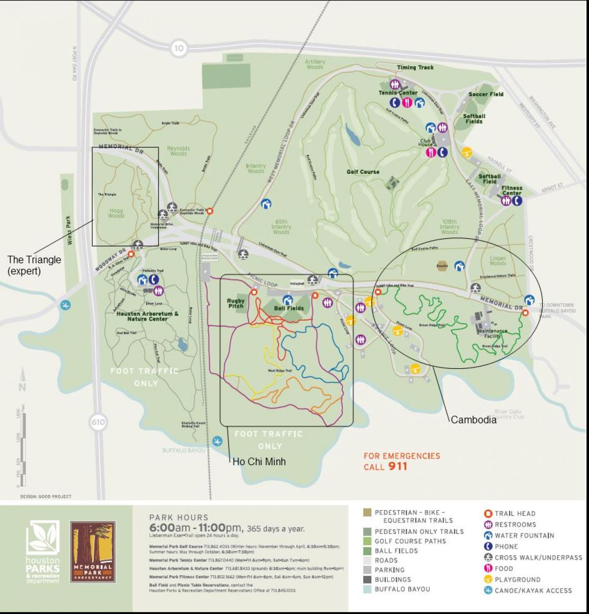karta Spomen park u Houston