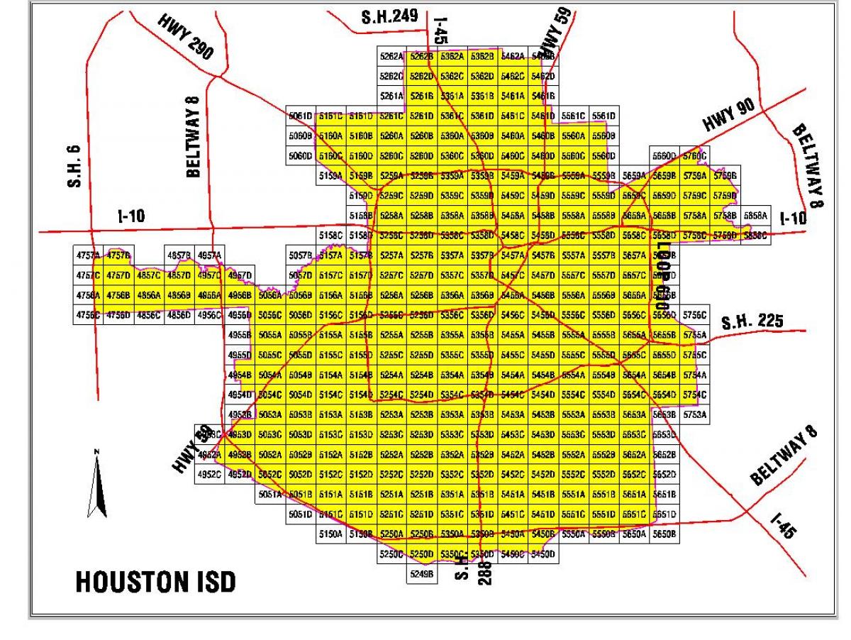 Houston površina okrug na karti