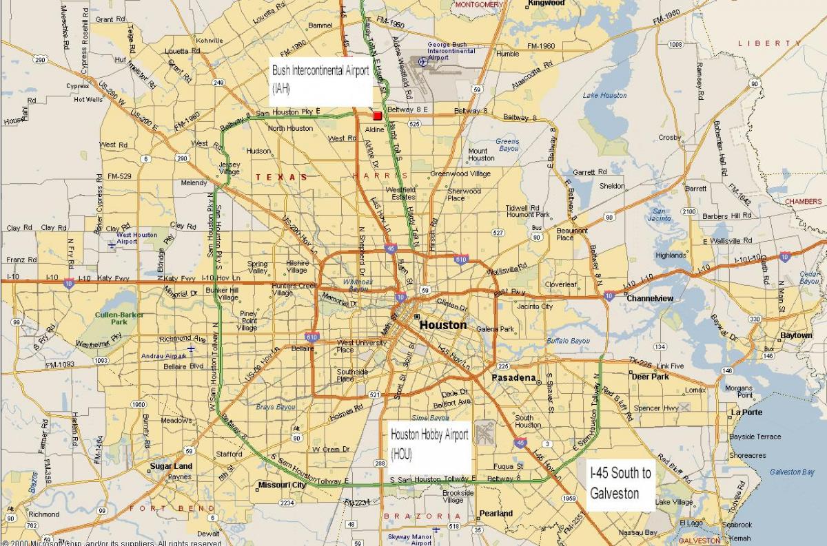 karta podzemne željeznice Houston