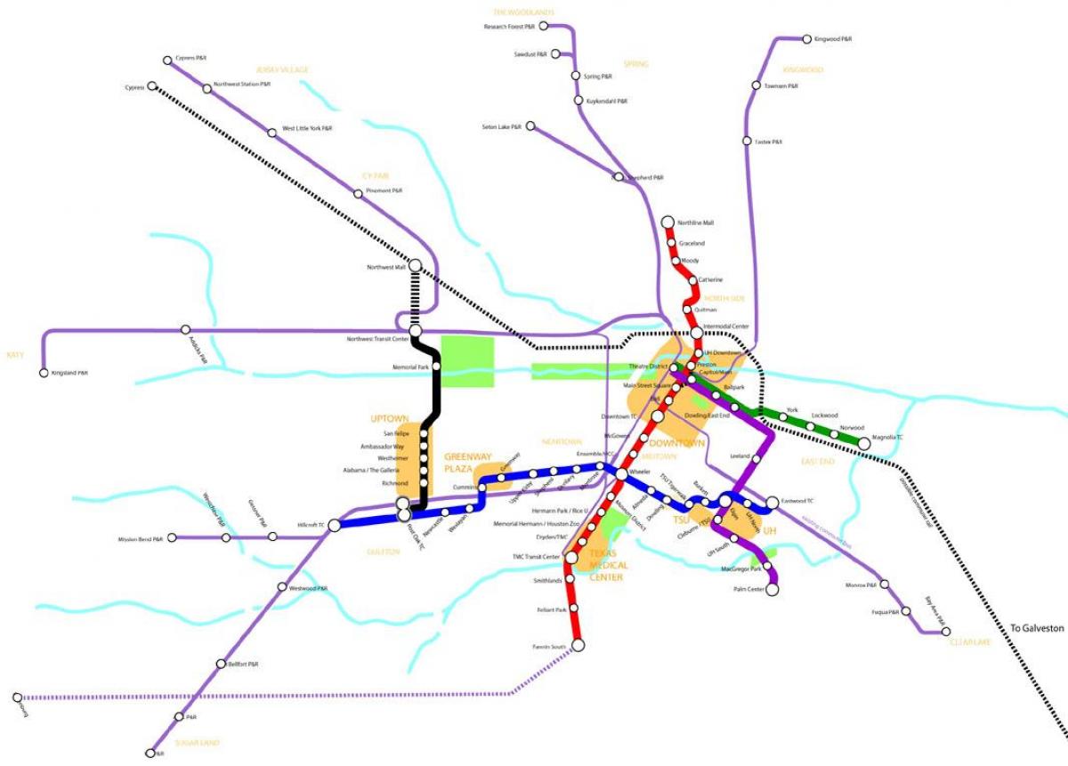 metro Željeznički Houston na karti
