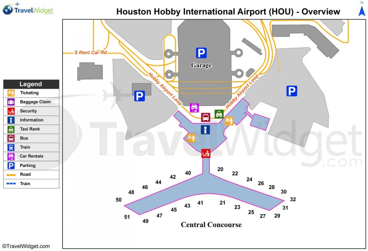 karta zračna luka Houston