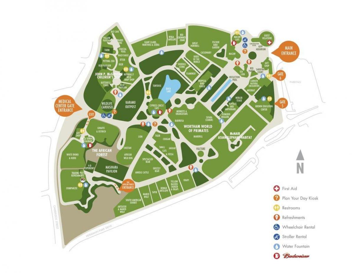karta zoološki vrt Houston