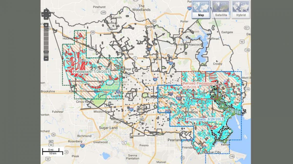 karta poplave u Houston