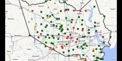 Karta zone poplave u Houston
