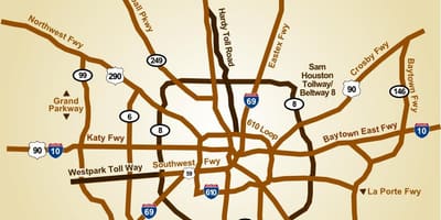 Karta autoceste Houston