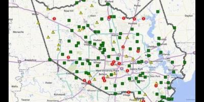 Karta zone poplave u Houston